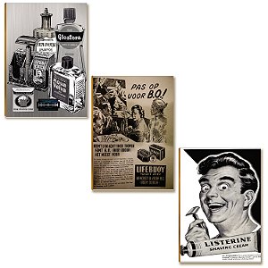 Kit 03 Placas MDF Barbearia Antiga Pronto para Instalar BR37