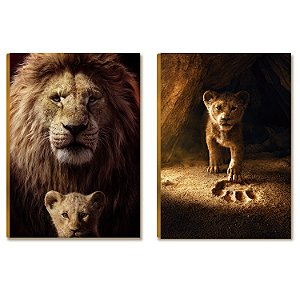 2 Placas MDF Leão Personagem Filme Decorativa Moderna PF2