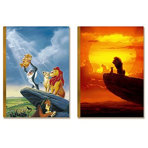 Kit 2 Placas MDF A4 Leão Personagem Desenho Decorativa PF1