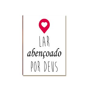 Placa MDF Lar Abençoado por Deus Decorativa Parede FE23