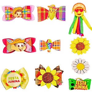 Kit 210 Laço Gravata Adesivo Festa Junina Pet Banho Tosa