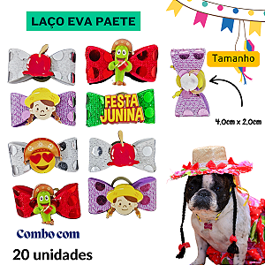 kit 10 laços eva poa metalizado festa junina