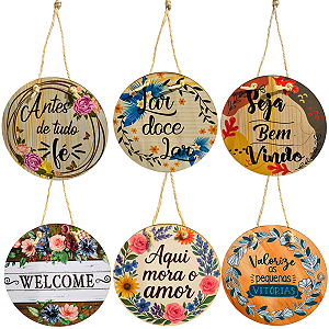 Quadro Decorativo Redondo MDF – Várias Frases