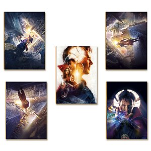 Kit 5 Placas MDF Geek Cultura Pop Presente Criativo Parede