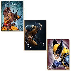 Kit 3 Placas MDF Geek Heróis Cultura Pop Parede Moderna Sala