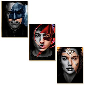 Kit 3 Placas MDF Geek Minimalista Parede Escritório Moderna