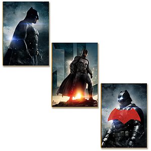 Kit 3 Placas MDF Geek Heróis Decoração Moderna Parede Sala