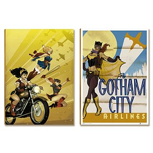 Kit 2 Placas MDF Geek Minimalista Parede Escritório Moderna