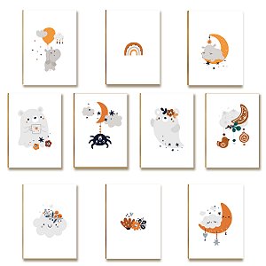 Kit 10 Placas MDF Infantil Menina Sonhos e Magia Rosa A4