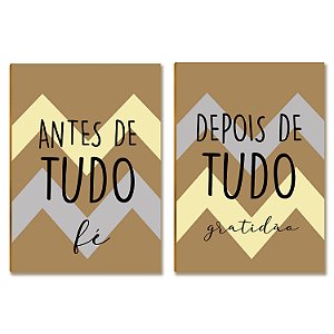 Placas MDF Antes de Tudo Fé Depois de Tudo Gratidão Parede A4