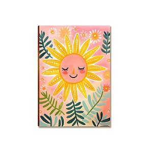 Placa MDF Infantil Sol Sorridente Colorida Parede Decor A4