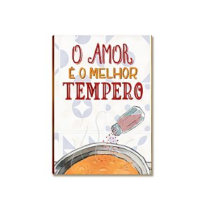 Placa MDF Cozinha Amor é o Melhor Tempero Parede Moderna A4