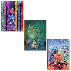 Kit 3 Placas MDF Super Velocidade Azul Parede Moderna A4