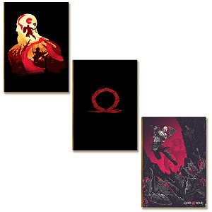 Kit 3 Placas MDF Guerreiro Mitológico Parede Moderna A4