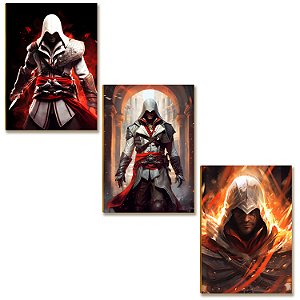 Kit 3 Placas MDF Irmandade Sombria Ação Parede Moderna A4