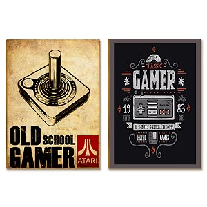 Kit 2 Placas MDF Gamer Universo Digital Parede Moderna A4