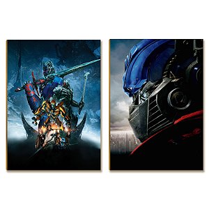 Kit 2 Placas MDF Máquinas Futuristas Batalha Parede A4