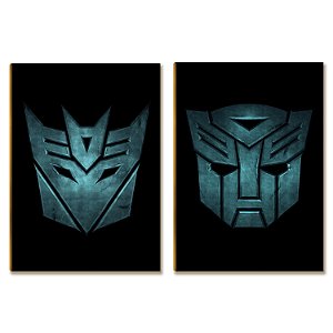 Kit 2 Placas MDF Robôs Guerreiros Ação Parede Moderna A4
