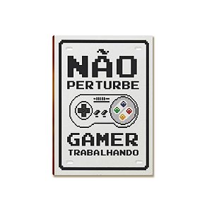 Placa MDF Gamer Setup LED Controle Estilo Parede Moderna A4