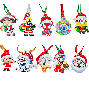 10 Gravatas Pet Natal H.D personagens impressão no E.V.A