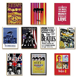 Kit 10 Placas Decorativas Banda The Beatles Retrô Coloridas