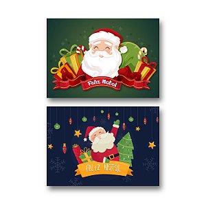 Kit 2 Placas MDF Natal Papai Noel Presentes Decorativas