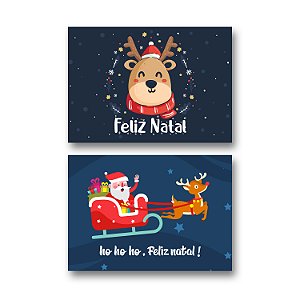 Kit 2 Placas MDF Natal Rena e Trenó Decorativas Festas A4