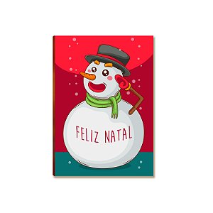 Placa MDF Natal Boneco de Neve Feliz Natal Decoração A4
