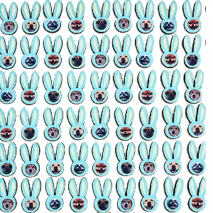 Kit 50 Adesivo Coelhinho Páscoa para Cães Machos Pet Shop