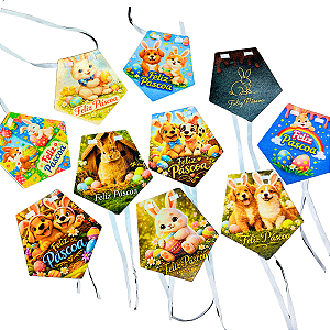 Kit 40 Colarinho Páscoa Cão Pet Shop Banho Tosa