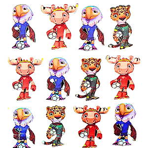 Kit 50 Adesivos Mascote Copa 2026 Cão Banho e Tosa Pet