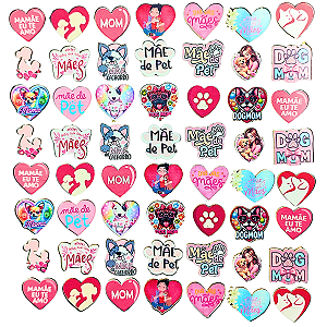 Kit 200 Adesivo Dia das Mães - Pet Shop Banho e Tosa