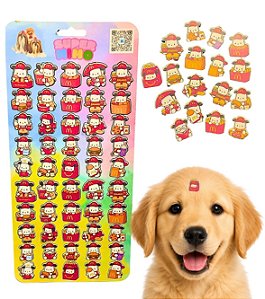 1 UND Cartela Adesiva Holográfica Snack Pet Cão Banho e Tosa