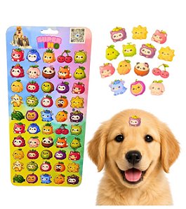 1 UND Cartela Adesiva Holográfica Fruit Pet Cão Banho e Tosa