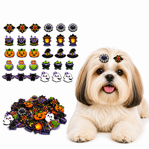 100 Adesivos Halloween Encantado EVAPet Shop Cão Banho eTosa