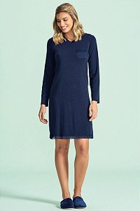 10200010 - Camisola Manga Longa com Bolso e Detalhe em Renda