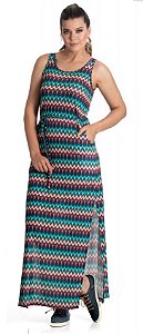 0701010 - Vestido ou camisola regata em estampa étnica