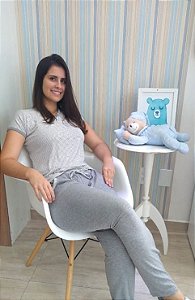 822 - Pijama de calça e manga curta em viscose