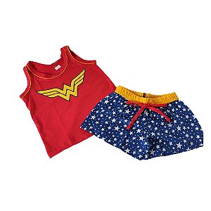 216 - Pijama Mulher Maravilha de algodão