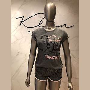 645 - Pijama do Garfield de shorts e manga curta