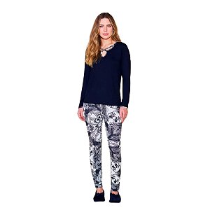 9566 - Pijama de legging e manga longa