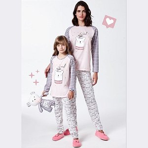 9641 - Pijama Feminino Calça e Manga Longa