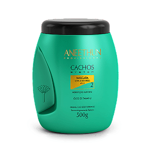 Máscara Low e No Poo pote 500G para cabelos cacheados, ondulados e crespos com óleo de Tamanu e com repositores a base de lipidios Aneethum