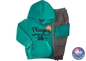 Conjunto Menino Brandili: Casaco Basquete + Calça em Moletom Peluciado