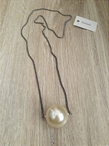 Colar pérola grande e corrente - COL965