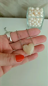 Colar coraçãozinho - COL1239 (CREME)