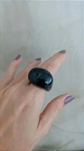 Anel de resina na cor chumbo (TAMANHO 24) - AN238