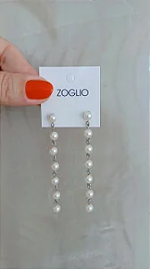 Brinco longo de pérolas - BR632