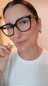 Colar pérola e corrente - COL1269