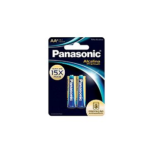 Pilha Panasonic Alcalina Premium AA Com 2 Unidades